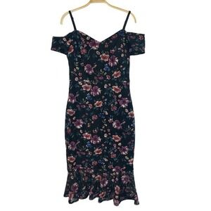 Siena Whimsigoth Floral Lace Off The Shoulder Midi Dress Women Size 8 Mermaid